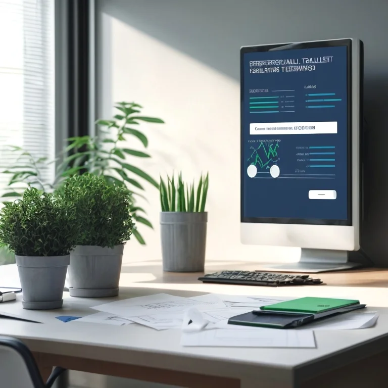 Illustration eines Lernenden mit Laptop und Diagrammen